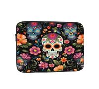 Day Of The Dead - Custodia per computer portatile da 15 pollici, con teschio di zucchero, per donne e uomini, impermeabile, borsa da trasporto per computer aziendale antiurto