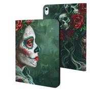 Day of The Dead - Custodia per tablet con teschio floreale compatibile con iPad Air5/air4 (11") /iPad Pro 2018 (11"), custodia protettiva con funzione sleep/wake