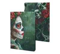 Day of The Dead - Custodia protettiva con motivo floreale e teschio, compatibile con iPad Pro/iPad Air3 (10,5 pollici), con funzione Sleep/Wake
