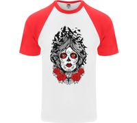 Day Of The Dead DOTD Mexico Maglia Baseball Manica Corta Uomo Cotone