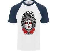 Day Of The Dead DOTD Mexico Maglia Baseball Manica Corta Uomo Cotone