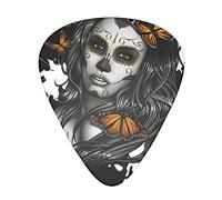 Day of the Dead Girl Skull Butterfly - Set di 12 pagaie per chitarra, yukri, 3 spessori