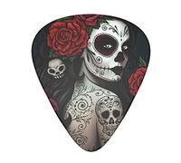 Day of the Dead Girl'S Skull Face Art - Set di 12 pagaie per chitarra, yukri, 3 spessori