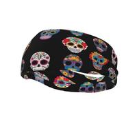 Day of The Dead Maschere per yoga, sport, fitness, fascia elastica unisex, per corsa, basket, fascia elastica per sport che assorbe il sudore,