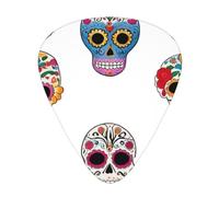Day of the Dead Masks - Set di 12 plettri per chitarra, sottili, medi e spessi, adatti per chitarra, basso, chitarra elettrica e ukulele
