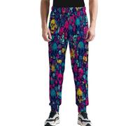 Day of The Dead Pantaloni casual da uomo colorati con teschio di zucchero, leggeri, ad asciugatura rapida, per allenamento e sport all'aria aperta, Stile-1, XXL
