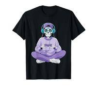 Day of The Dead Purple Funny Catrina Gamer Women Girls Maglietta