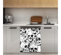 Day of the Dead Skull Flower - Magnete per lavastoviglie, motivo teschio di Halloween, magnetico, per frigorifero, cucina, porta, 58,4 x 66 cm