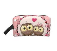 Day of The Dead Skull Print Storage Bag - Trousse organizer da viaggio per articoli da toeletta e cosmetici con cerniera - Riutilizzabile in tela, Simpatici gufi., taglia unica