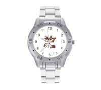 Day of The Dead Skull Skeleton Monarch Butterfly Orologi da uomo in acciaio inox cinturino analogico al quarzo orologi da polso business, Stile:, regular, Bracciale