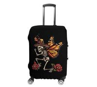 Day of The Dead Skull Skeleton Monarch Butterfly Travel Luggage Cover lavabile antigraffio, Stile:, L