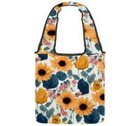 Day of the Dead Skulls - Borsa tote in tela da donna, riutilizzabile, con manico largo, Multicolore 09, 14.1x14.9in/36x38cm