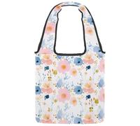 Day of the Dead Skulls - Borsa tote in tela da donna, riutilizzabile, con manico largo, Multicolore 10., 14.1x14.9in/36x38cm
