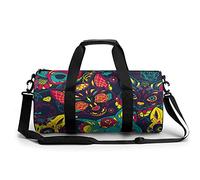 Day of The Dead Sugar Cat Skull Borsa da palestra portatile per donne e uomini borsone da viaggio per sport stampa Gymbag divertente borsa da yoga