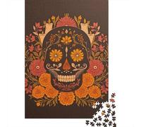 Day of The Dead Sugar Skull Art Print-1 Jigsaw Puzzle Impossible 1000 Pezzi Decorazione Per La Casa. Rilassamento E Intelligence Per Adulti E Ragazzi Da 14 Anni 52x38cm/1000pcs