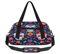 Day of The Dead Sugar Skull - Borsone da viaggio per bambini, piccolo, leggero, per ragazzi e ragazze, borsa da viaggio per il weekend, borsa da palestra per scuola, sport e pigiama party