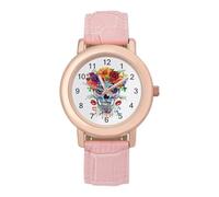 Day of The Dead Sugar Skull Orologio da polso da donna personalizzato alla moda cinturino morbido regalo per compleanni San Valentino, Stile:, regular, MHXYZHW