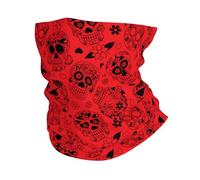 Day of The Dead Sugar Skull Soul Red Unisex Collo Ghetta Protezione Solare Scaldacollo Morbido Copricollo per Moto Montagna Pesca Invernale