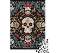 Day of The Dead Sugar Skulls Puzzle Impossibili 1000Pcs Decorazione Per La Casa. Rilassamento E Intelligence Per Adulti E Ragazzi Da 14 Anni 38x26cm/1000pcs
