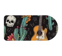 Day of the Dead - Tappetino per mouse con teschio e chitarra, grande tappetino per tastiera da gioco con base in gomma antiscivolo, grande protezione estesa da scrivania per casa e ufficio, 75 x 35 cm