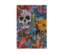 Day Of The Dead White Skull vacanze cantiere bandiere per esterno felice anno nuovo banner per la decorazione del giardino 28x40 doppia faccia
