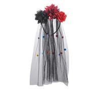 Day Of The Deads - Fascia per capelli con teschio di zucchero, per Halloween, fiori, corone e veli, da donna, per il giorno dei morti