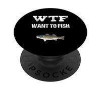 Day Off WTF Vuoi Pescare Divertente Umorismo Pesca PopSockets PopGrip Adesivo