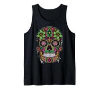 Day The Dead Sugar Skull Dia De Los Muertos Mexicans Costume Canotta