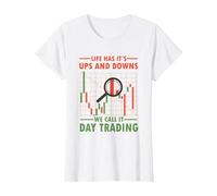 Day Trader Investitore Borsa - Day Trader Trading Online Maglietta, Donna, Bianco, 3XL