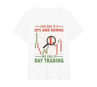 Day Trader Investitore Borsa - Day Trader Trading Online Maglietta, Donna Plus-Size, Bianco, 5X