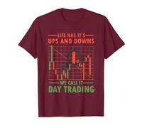Day Trader Investitore Borsa - Day Trader Trading Online Maglietta, Uomo, Bordeaux, S