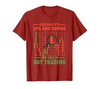Day Trader Investitore Borsa - Day Trader Trading Online Maglietta, Uomo, Mirtillo Rosso, L
