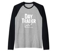Day Trader Life: trambusto Duro e profitto Quotidiano Maglia con Maniche Raglan