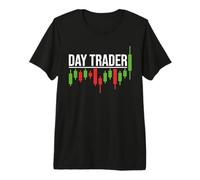 Day Trader - Stile Grafico di Trading Azioni Distressed Maglietta Premium