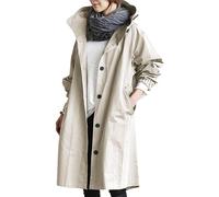 DayaEmmoTQ Giacca vento donna doppio - petto con coulisse, con cappuccio, a maniche lunghe, antivento, leggera, con risvolto casual