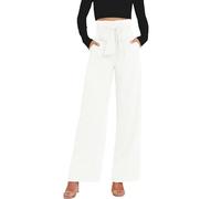 DayaEmmoTQ Pantaloni Eleganti da Donna con Cintura - Pantaloni da Abito a Vita Alta con Gamba Larga per Donne D'ufficio, Eleganti Pantaloni Palazzo per Business e Casual