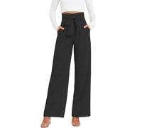 DayaEmmoTQ Pantaloni Eleganti da Donna con Cintura - Pantaloni da Abito a Vita Alta con Gamba Larga per Donne D'ufficio, Eleganti Pantaloni Palazzo per Business e Casual