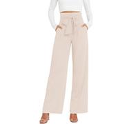 DayaEmmoTQ Pantaloni Eleganti da Donna con Cintura - Pantaloni da Abito a Vita Alta con Gamba Larga per Donne D'ufficio, Eleganti Pantaloni Palazzo per Business e Casual