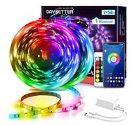 DAYBETTER Striscia LED 30 m (2 x 15 m), 5050 RGB LED con controllo tramite app, catena luminosa con telecomando per camera da letto, cucina, soggiorno e TV