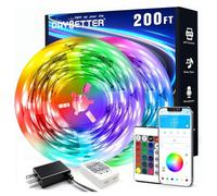 DAYBETTER - Striscia luminosa a LED da 200 piedi (2 rotoli da 100 piedi), illuminazione intelligente per controllo delle applicazioni per camera da letto, decorazione Roma con telecomando,