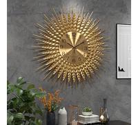 DAYDAYART Modern Large Wall Clock Decorative Metal Mid Century Wall Clocks, Gold Big Silent Non-Ticking Clock, Modern Handmade Home Art Decor for Living Room, Bedroom, Dining Room, 24 Inch
