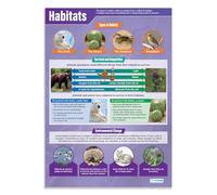 Daydream Education Habitat | Poster scientifici | Carta lucida laminata misura 850 mm x 594 mm (A1) | Schede scientifiche per la classe | Schede educative by