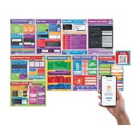 Daydream Education Poster per programmazione computerizzata, set da 9, poster di informatica, carta lucida, misura 850 mm x 594 mm (A1) | Poster STEM per l'aula | Tabelle didattiche
