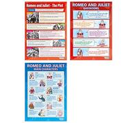 Daydream Education - Set di 3 poster con scritta in inglese"Romeo & Giulietta", in carta lucida laminata, 850 mm x 594 mm (A1)