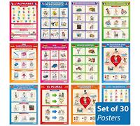 Daydream Education - Set di 30 poster per l'apprendimento delle lingue | Carta lucida da 850 mm x 594 mm (A1) | Cartelle della seconda lingua per l'aula | Grafici educativi di Daydream Education