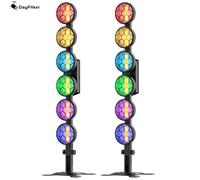 DayFlicker 2Pz 350W 6-LED COB Luce Lineare Vintage per Palcoscenico 1-20Hz Flash DMX512 15/33CH per Concerti Matrimoni Discoteche Danza