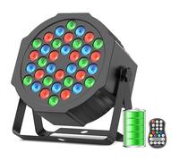 DayFlicker 36 LED Faretto a Batteria, Ricaricabile Temporizzato RGB Party con Batteria da 5000 mAh Telecomando 7CH Master-Slave Auto per DJ Club Festival Palco Illuminazione Esterna