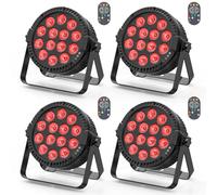 DayFlicker 4PCS 14 * 6 W LED Luce Par, 4 in 1 RGBW Disco Party Stage Light con telecomando 4/8 CH Master-Slave Semovente Par Light Spotlight Adatto per Festival Club DJ Palco Nozze