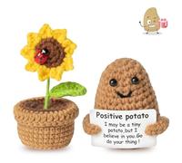 DAYIsjz Mini Knitted Potato Set Pocket Hug Creative Knitted Wool Potato Girasole Doll Girasole per donne, regalo di addio, migliore amica