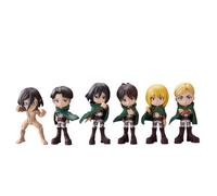 DAYIYUE 6 figure di Eren Yeager Erwin Smith Levi Armin Arlert Anime Statue Scout Regiment Member PVC Figure Modello per Decorazione Scrivania e Regalo da Collezione